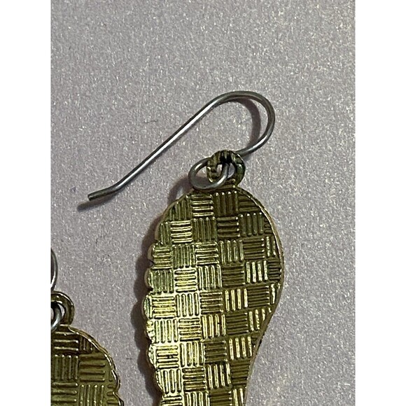 Angel Wing Drop Earrings Cloisonne Enamel Dangle White Red Green - Picture 7 of 9